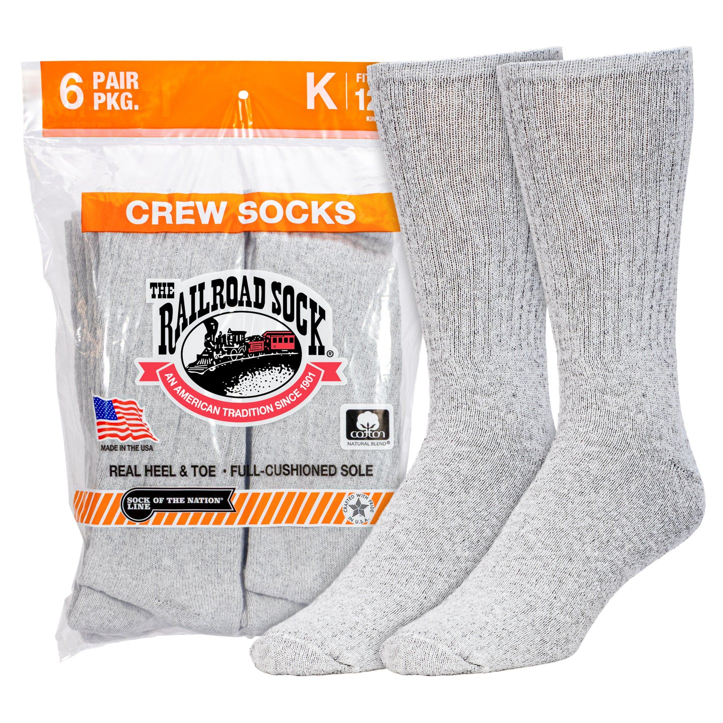 King Size Crew Socks (6pr Bag)