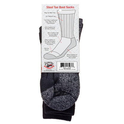 King Size Steel Toe Boot Crew Socks (1pr)