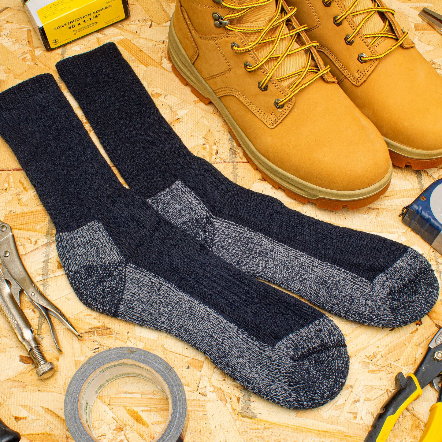 King Size Steel Toe Boot Crew Socks (1pr)