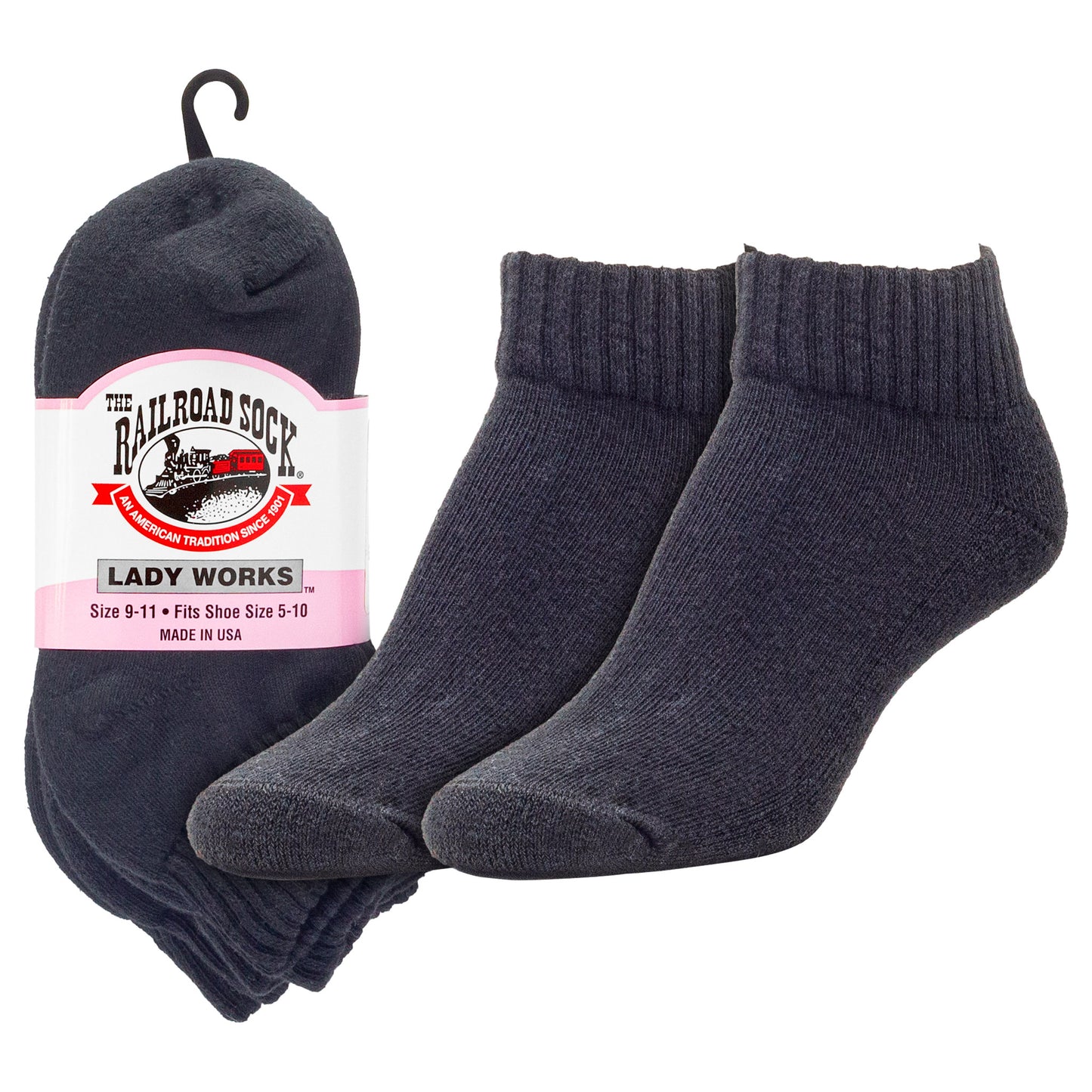 Women's Quarter Socks - Black (3pr)