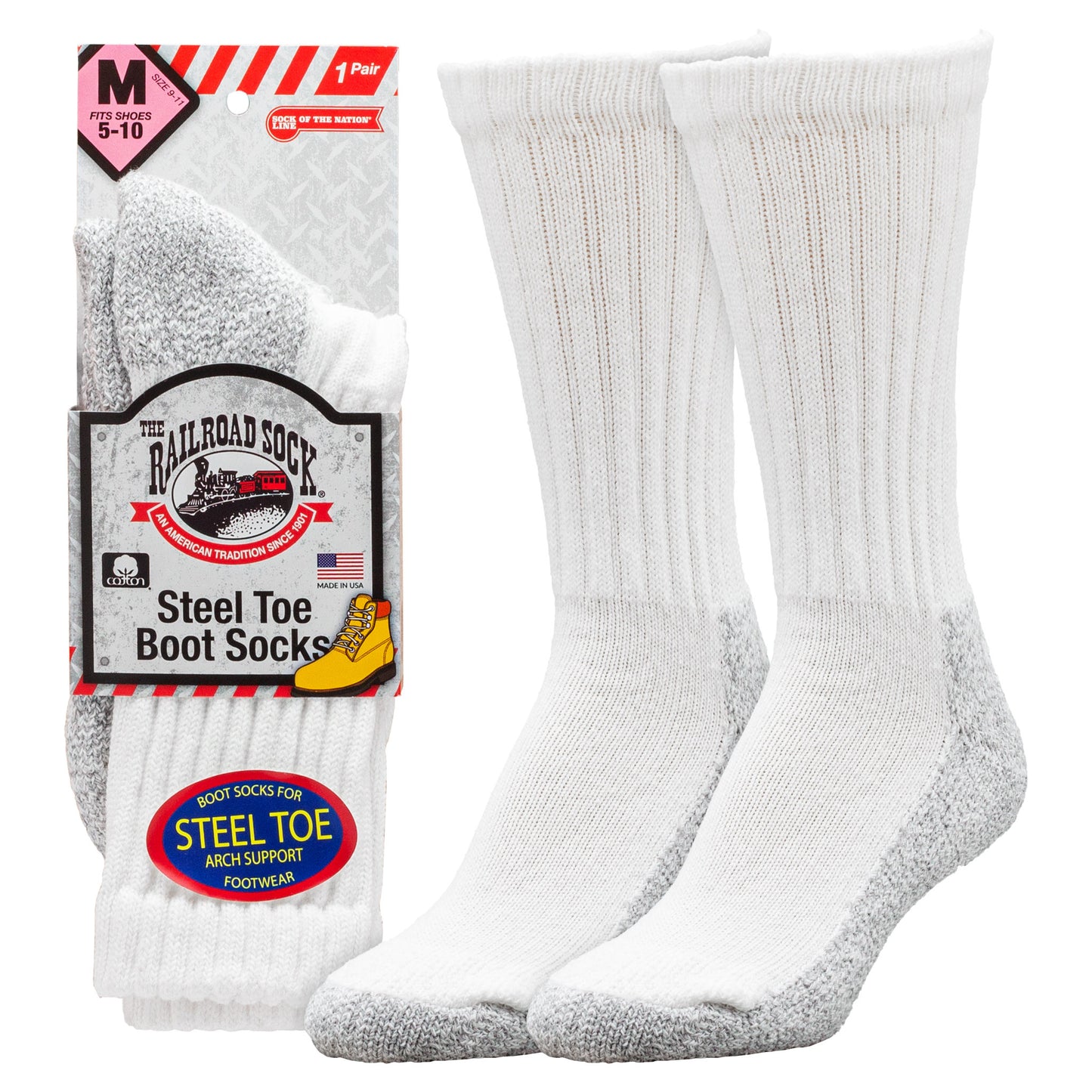 Medium Steel Toe Boot Socks (1pr)