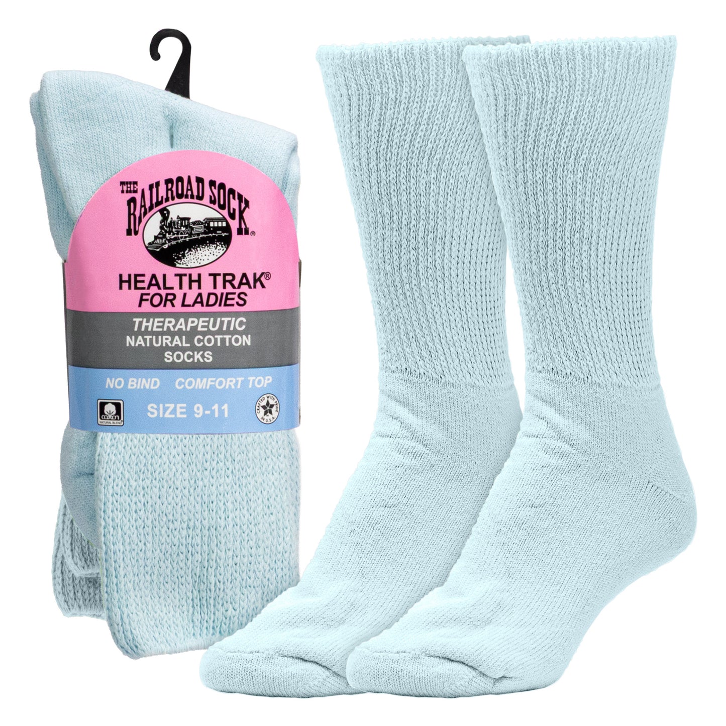 Women's Pastel Therapeutic Crew Socks (2pr)
