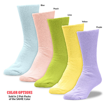 Women's Pastel Therapeutic Crew Socks (2pr)