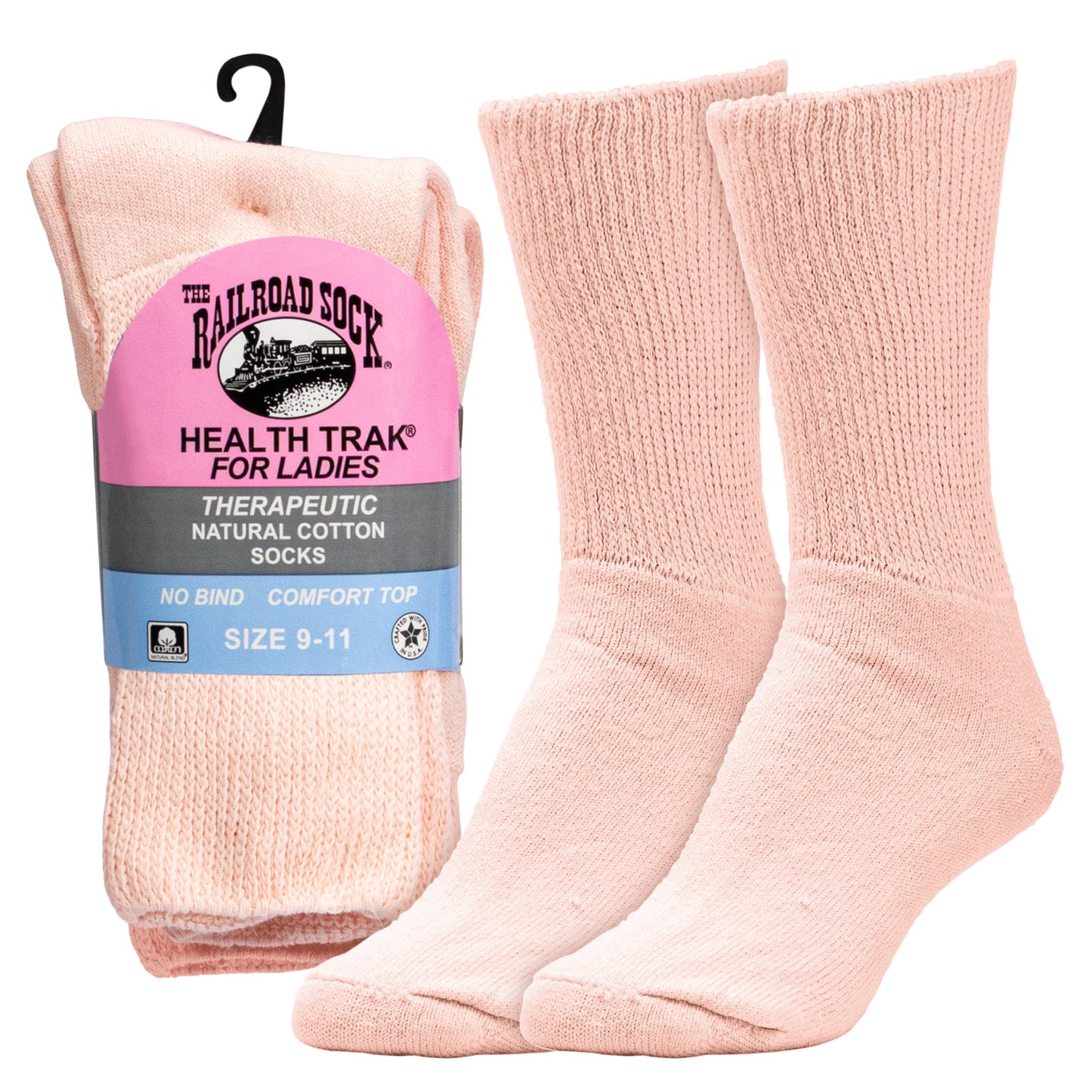 Women's Pastel Therapeutic Crew Socks (2pr)