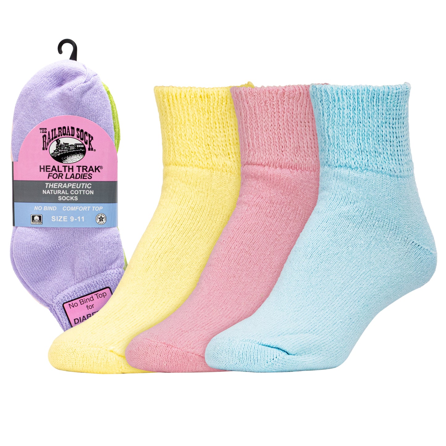 Women's Pastel Therapeutic Quarter Socks (3pr)