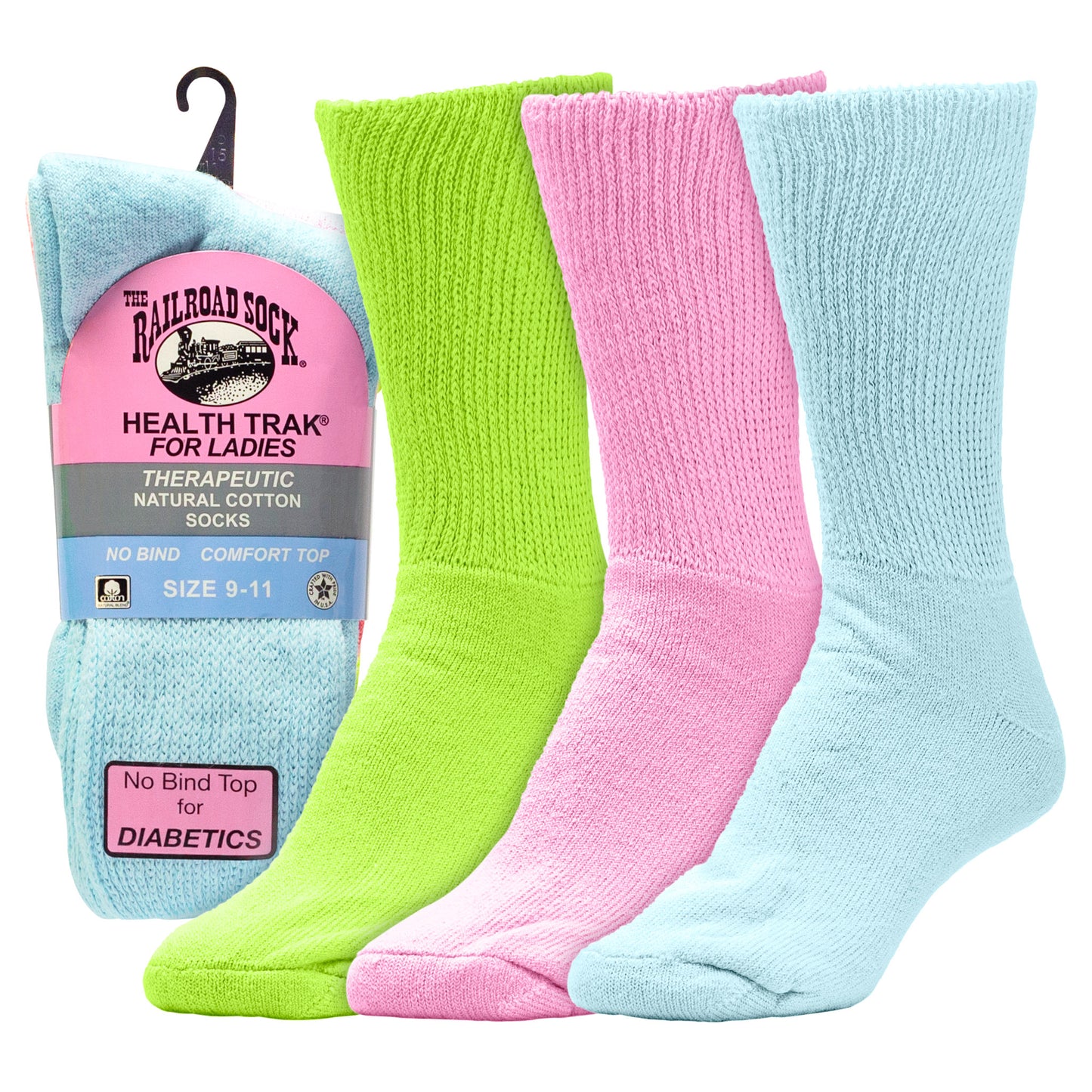 Women's Pastel Therapeutic Crew Socks (3pr)