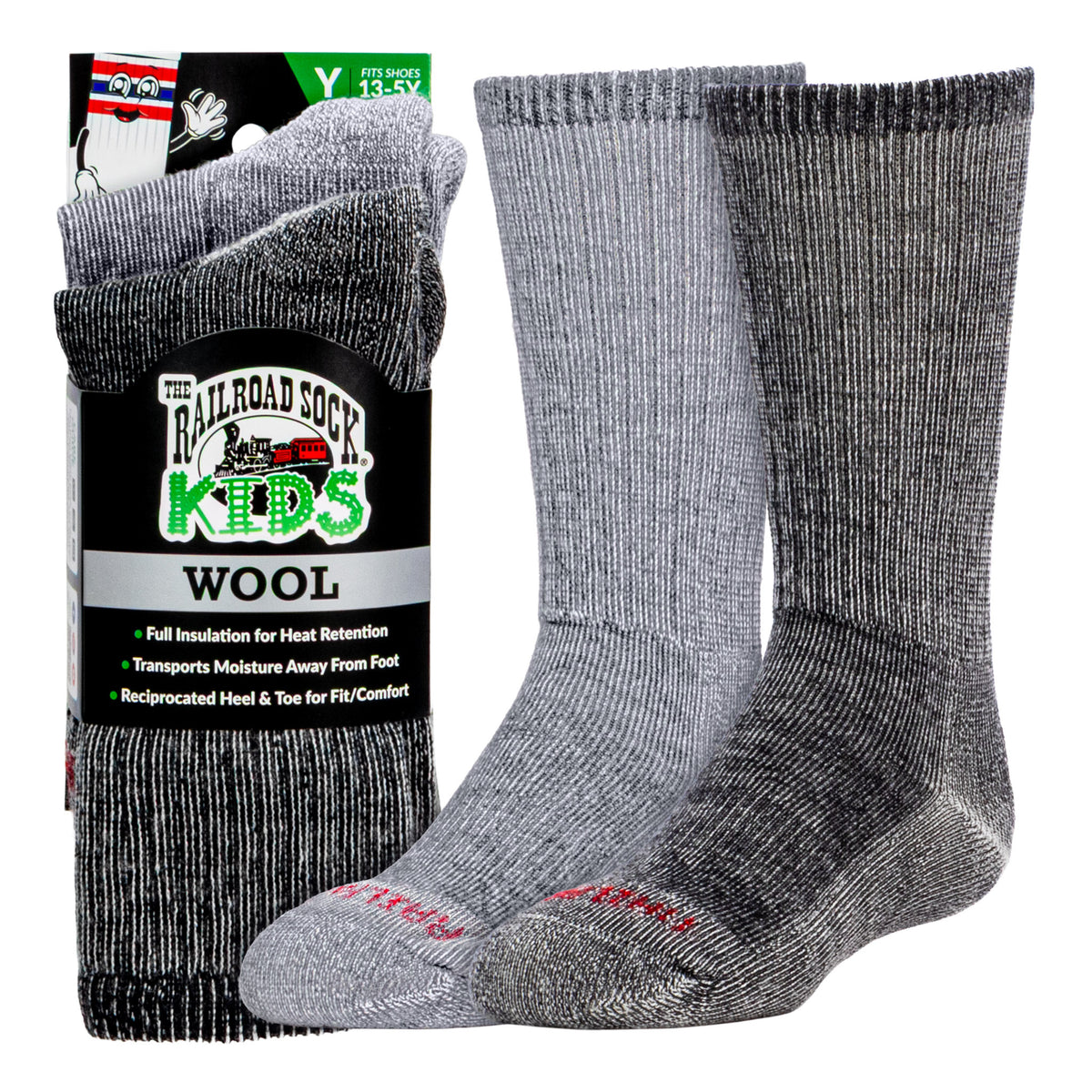 Kid's Polar Wool Crew Socks (2pr)