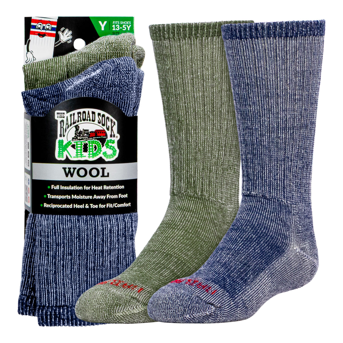 Kid's Polar Wool Crew Socks (2pr)