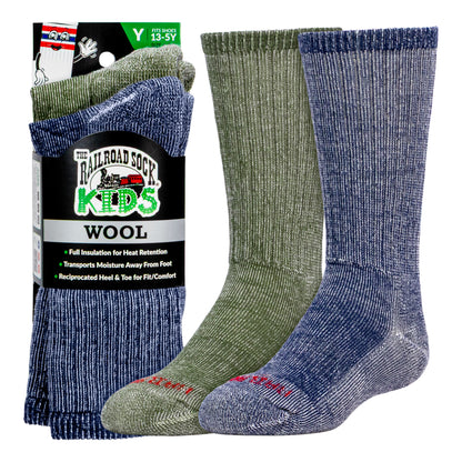 Kid's Polar Wool Crew Socks (2pr)