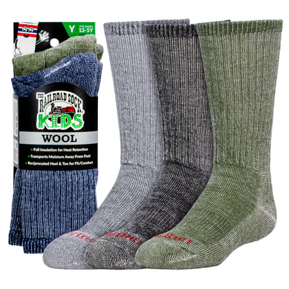 Kid's Polar Wool Crew Socks (2pr)