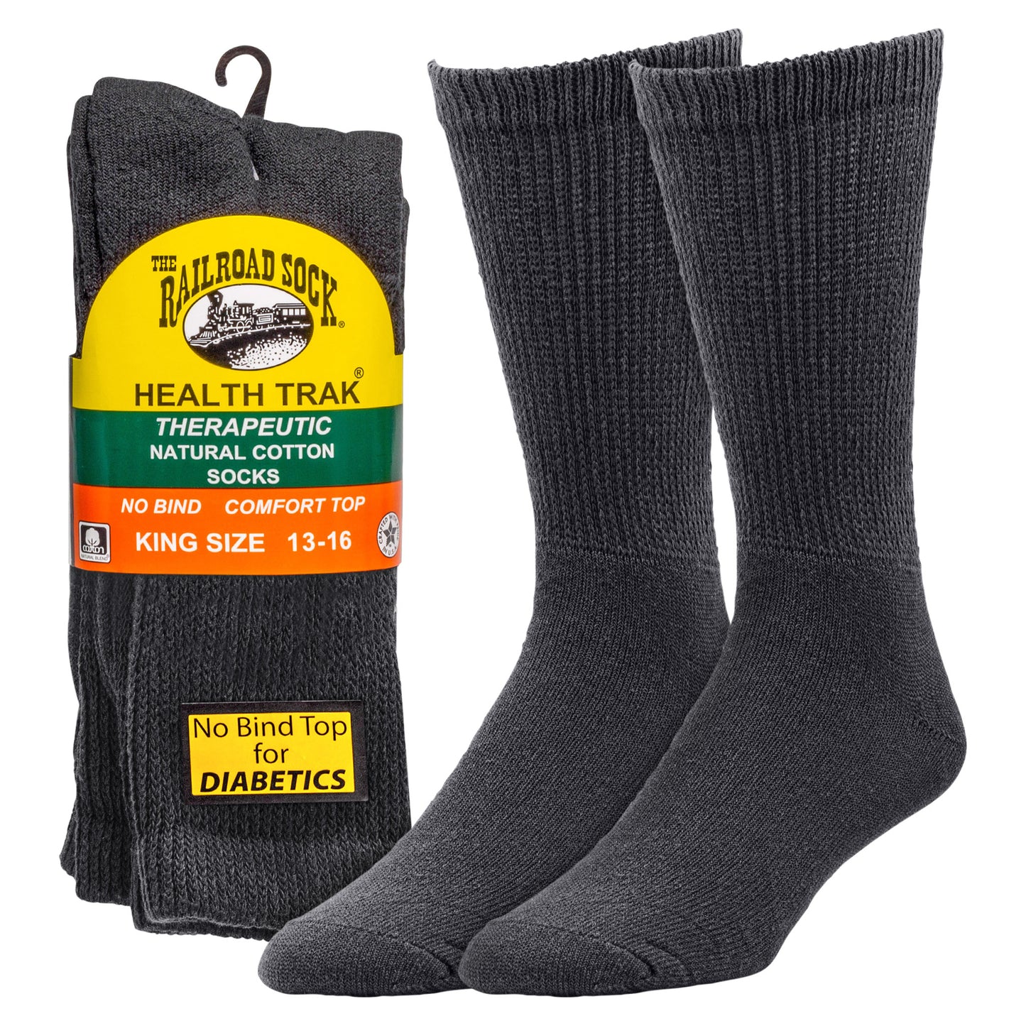 King Size Welt Top Therapeutic Crew Socks (2pr)