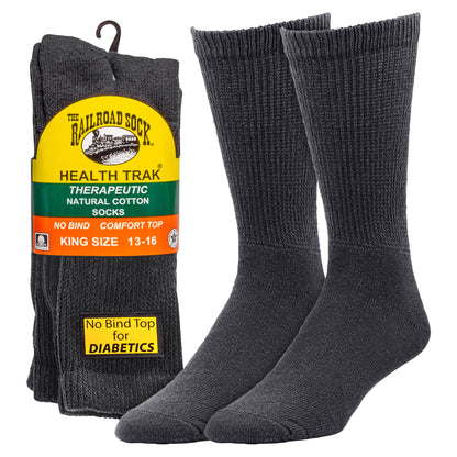 King Size Welt Top Therapeutic Crew Socks (2pr)