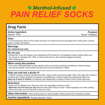 Menthol-Infused Pain Relief Socks (S/M) – Health Trak +Rx