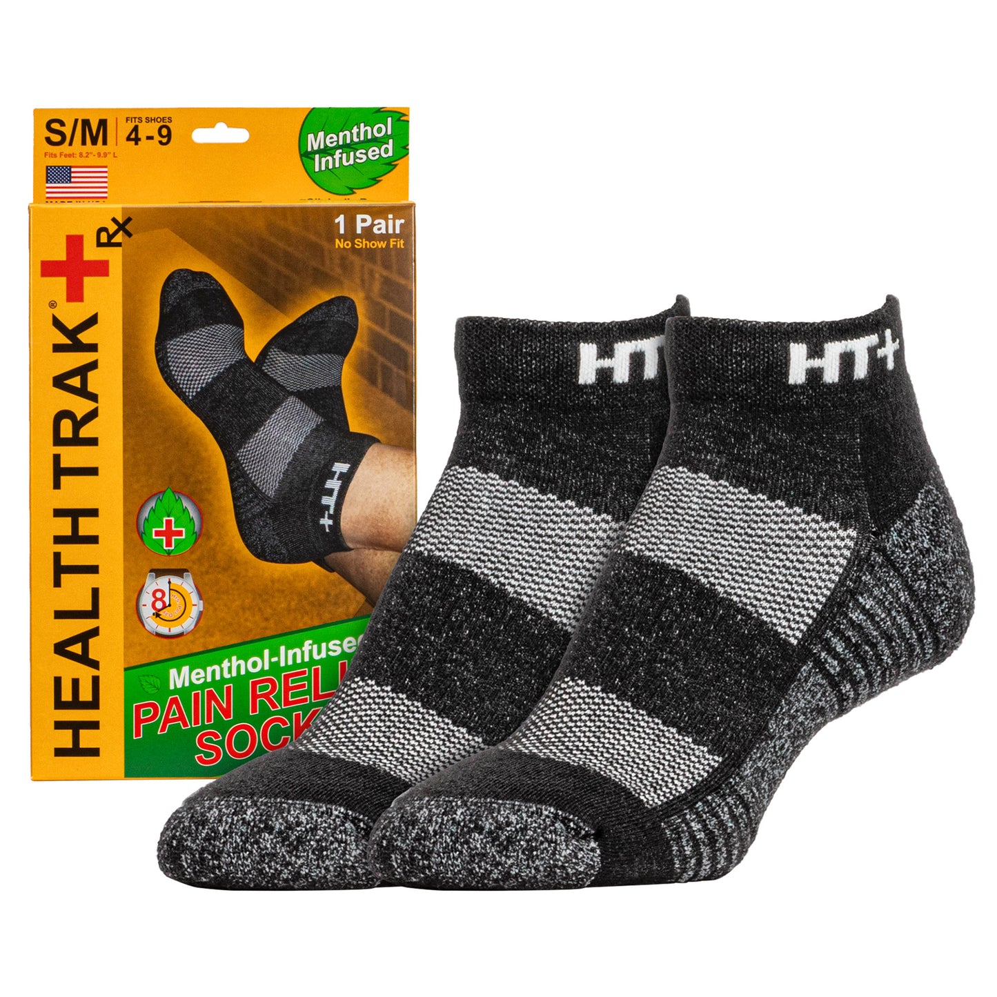 Menthol-Infused Pain Relief Socks (S/M) – Health Trak +Rx