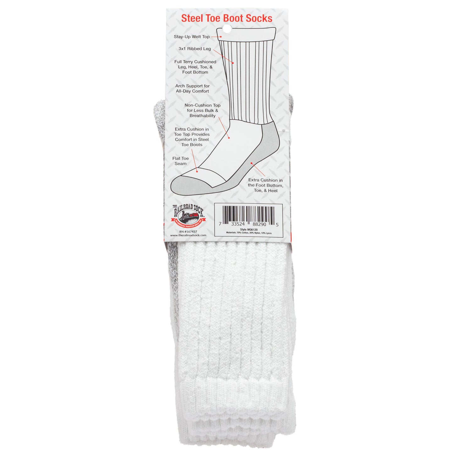 Men's Steel Toe Boot Crew Socks