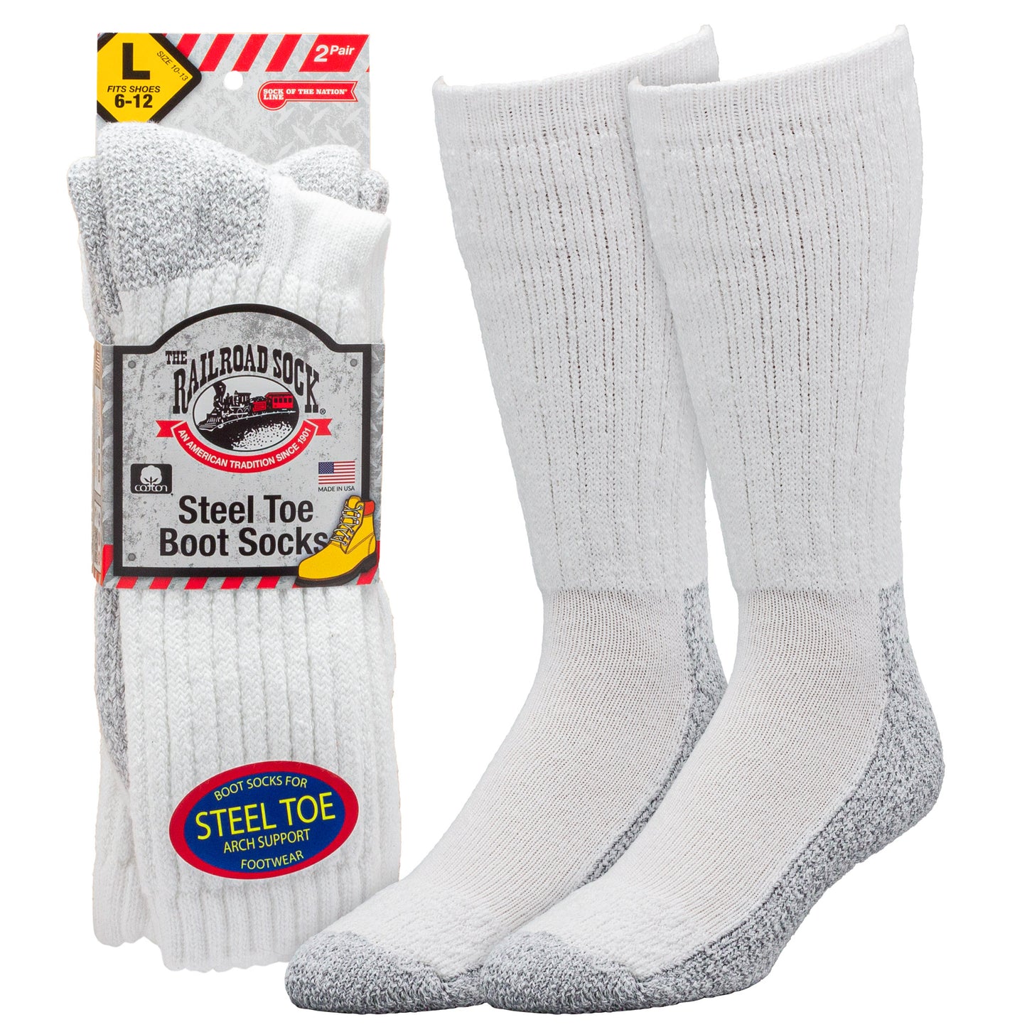 Men's Steel Toe Boot Crew Socks