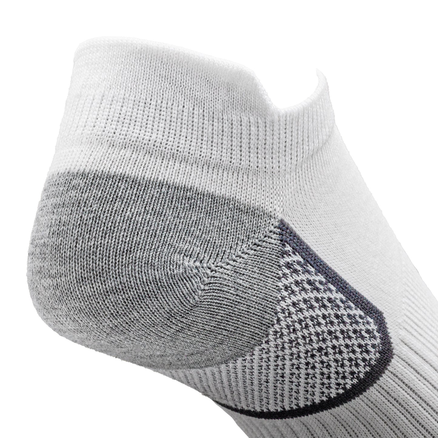 My-T-Sport Men's No Show Socks with Ankle Flare - White (4pr)