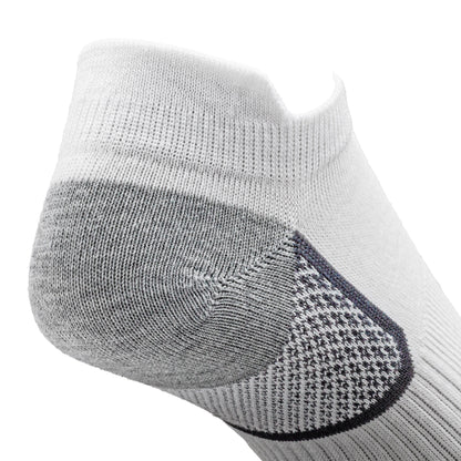 My-T-Sport Men's No Show Socks with Ankle Flare - White (4pr)