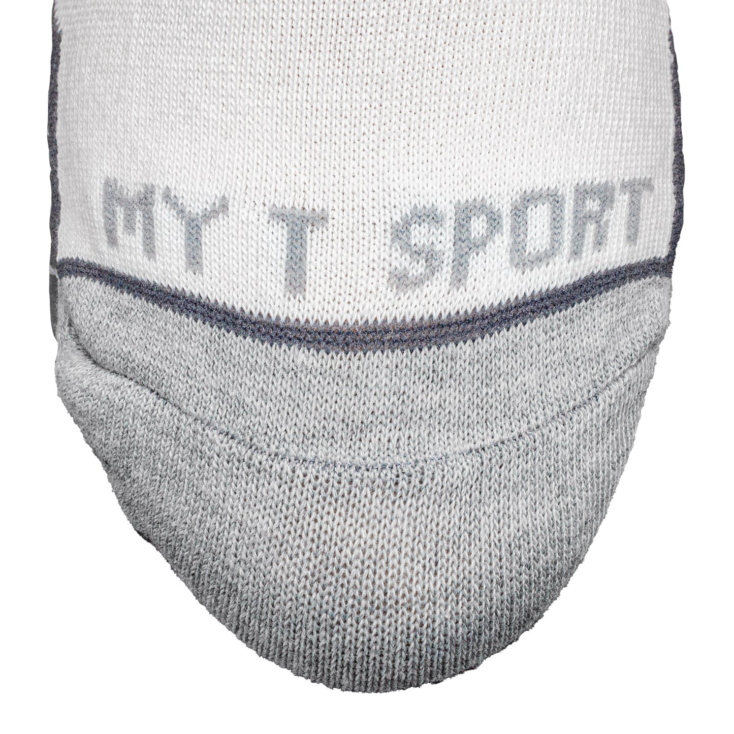 My-T-Sport Men's No Show Socks with Ankle Flare - White (4pr)