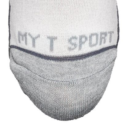 My-T-Sport Men's No Show Socks with Ankle Flare - White (4pr)