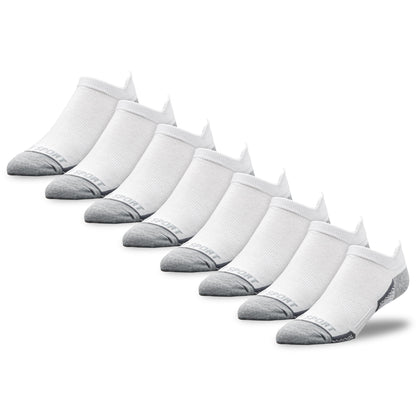 My-T-Sport Men's No Show Socks with Ankle Flare - White (4pr)