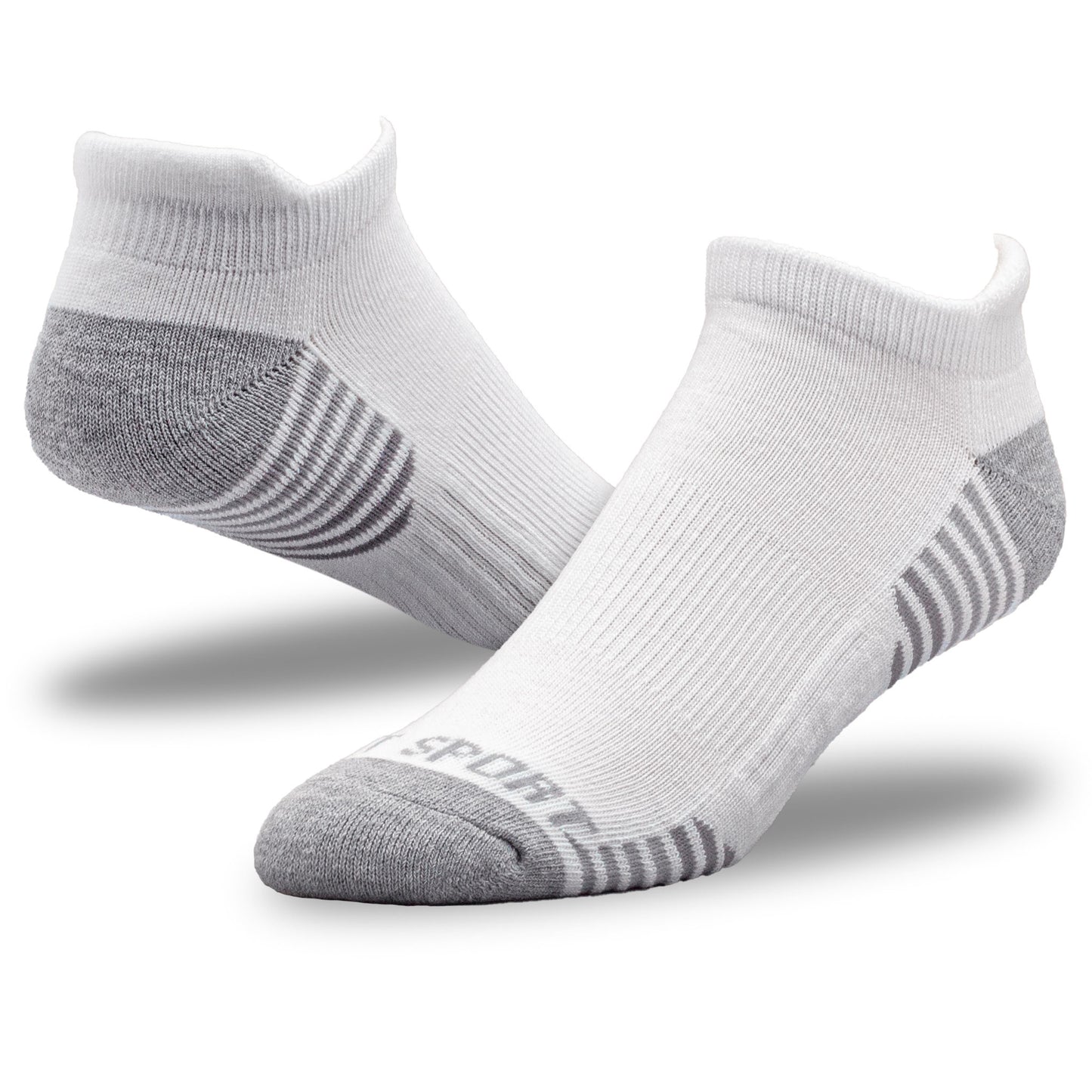 My-T-Sport Men's No Show Socks with Cushioned Tab - White (4pr)