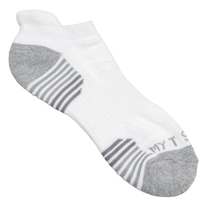 My-T-Sport Men's No Show Socks with Cushioned Tab - White (4pr)