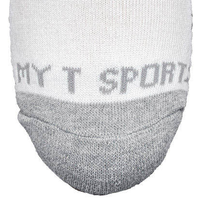 My-T-Sport Men's No Show Socks with Cushioned Tab - White (4pr)