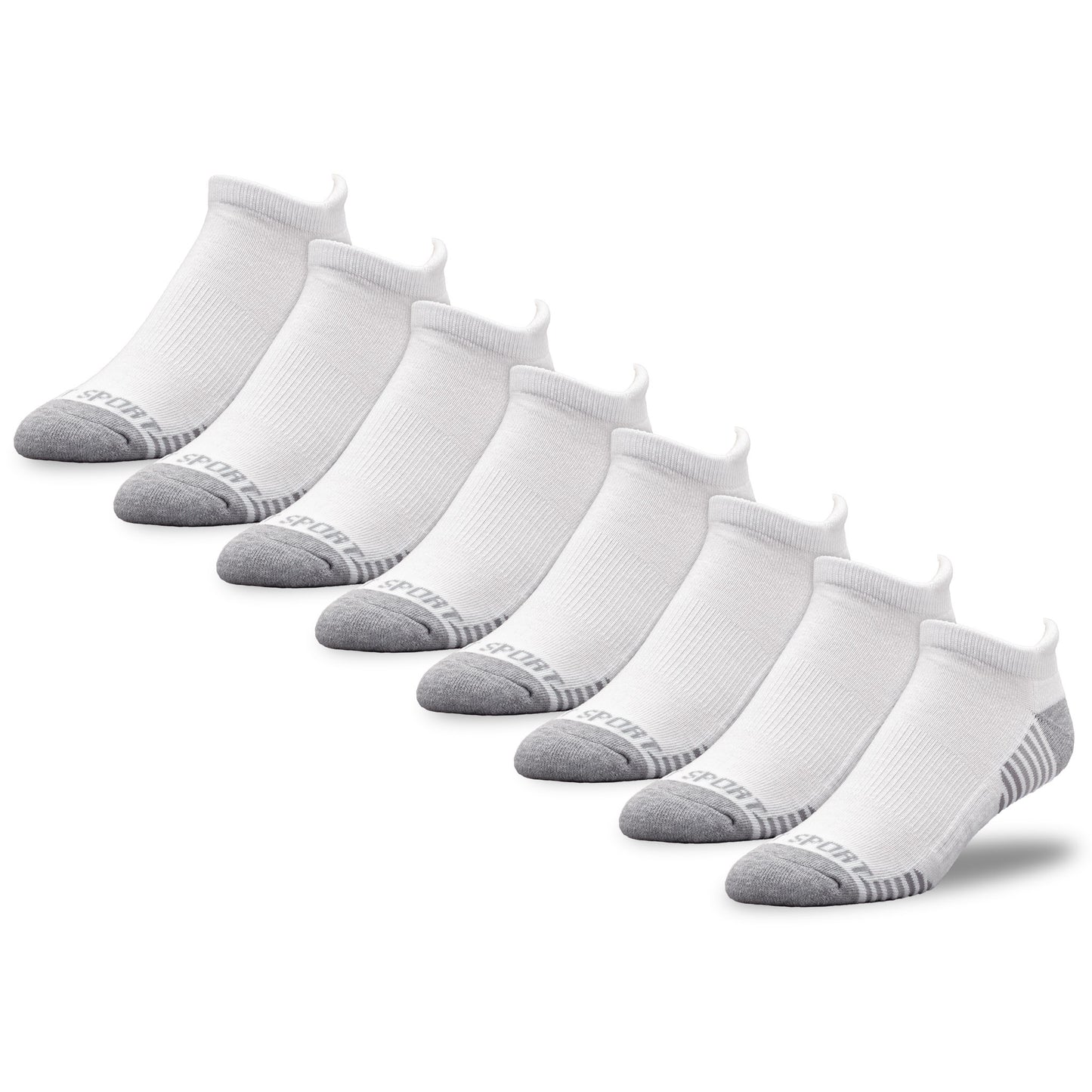 My-T-Sport Men's No Show Socks with Cushioned Tab - White (4pr)