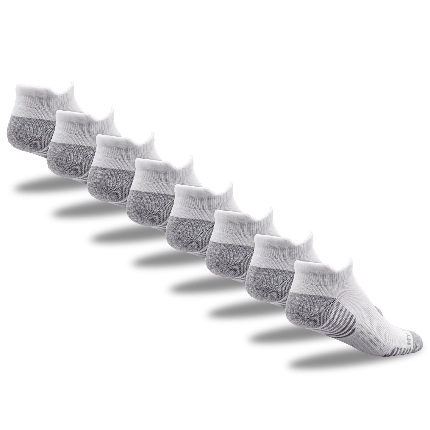My-T-Sport Men's No Show Socks with Cushioned Tab - White (4pr)