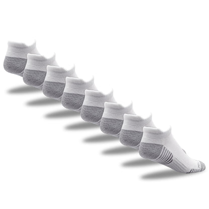 My-T-Sport Men's No Show Socks with Cushioned Tab - White (4pr)