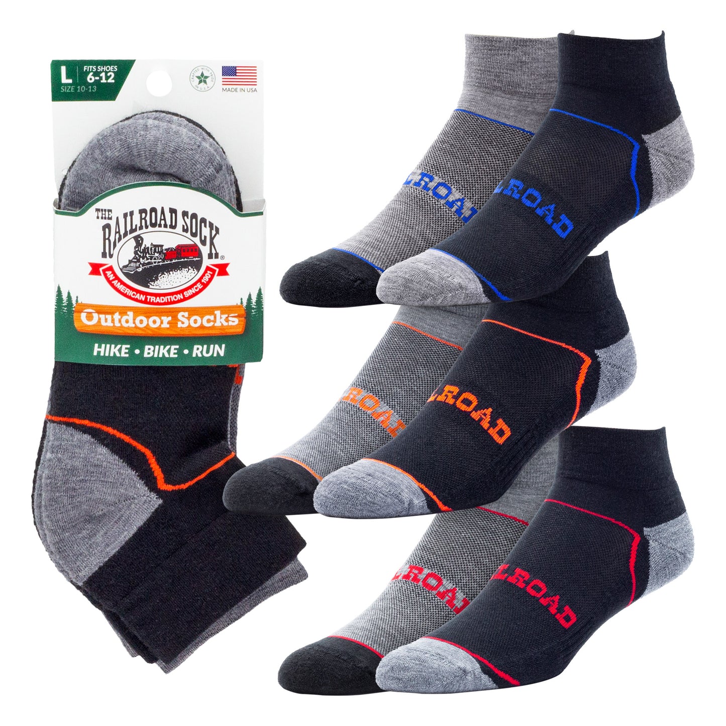 Large Outdoor Quarter Socks (2pr)