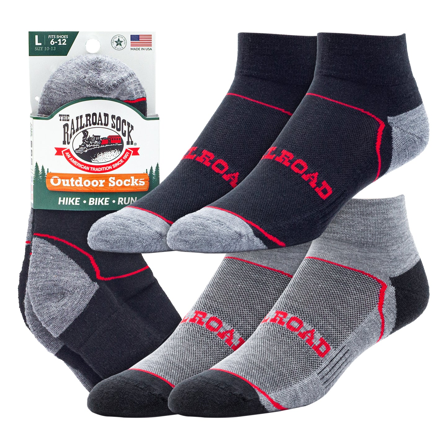 Large Outdoor Quarter Socks (2pr)