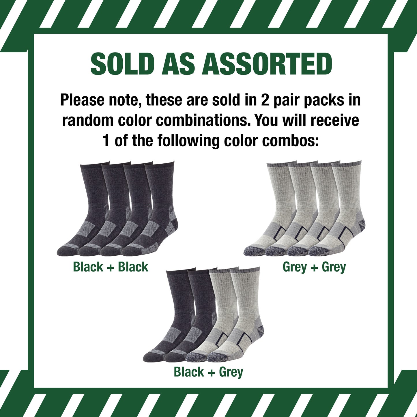 Large Outdoor Merino Wool Crews (2pr) - Irregular