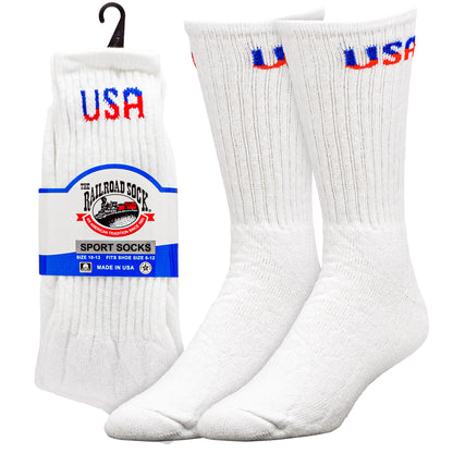 Large Patriotic USA Crew Socks (2pr)