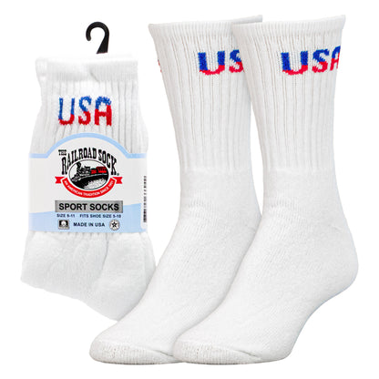 Medium Patriotic USA Crew Socks (2pr)