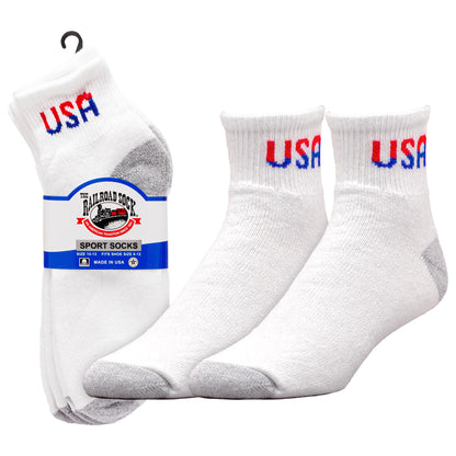 Large Patriotic USA Quarter Socks (3pr)
