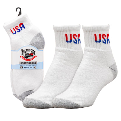 Medium Patriotic USA Quarter Socks (3pr)