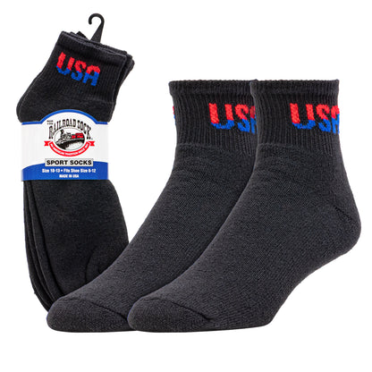 Large Patriotic USA Quarter Socks (3pr)